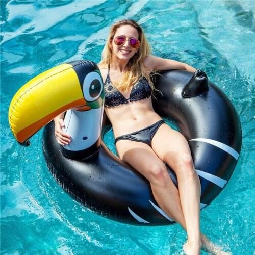 Parrot Inflatable Swimming Ring Floating Row Pool Floating Swimming Circle for Adult Children Summer Beach Party Pool Toy