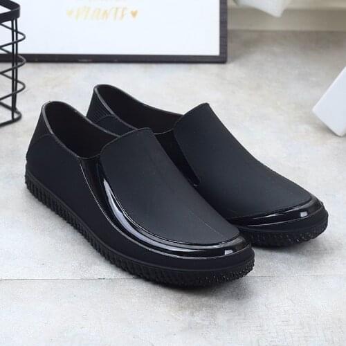 Rain shoes for men and women new low top rain boots anti-skid waterproof shoes wear-resistant work shoes