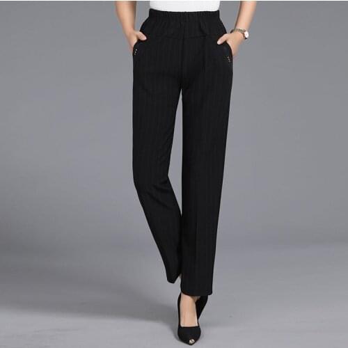 2021 Women Autumn Winter New Plus Velvet Thicken Straight Pants Female Middle-aged Loose Trousers Ladies Grandma Warm Pants E449