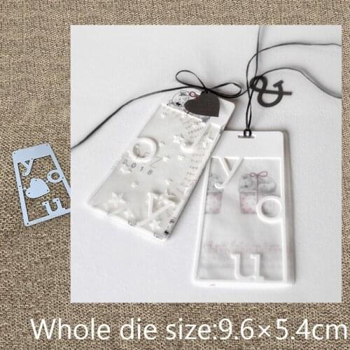 New Design Craft Metal Cutting Die cut dies heart you tag label decoration scrapbook Album Paper Card Craft Embossing die cuts