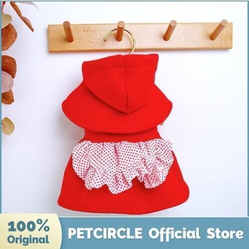 PETCIRCLE Dog Puppy Clothes Red Riding Hood Woolen Dress Fit Small Dog Pet Cat All season Pet Cute Costume Dog Cloth Dog Skirt
