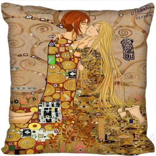 Custom Gustav Klimt Pillowcase Square Zippered Home Decorative Pillow Cover Two Sides Printed more size #0007