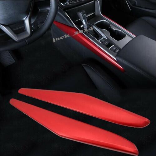 Fit For Honda Accord 10th 2018 red Inner side Gear Shift Panel Cover Trim 2PCS