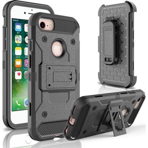 4 in 1 Heavy Duty Hybrid Durable Armor Case Shockproof Holster+Belt Clip 360 Kickstand Hard Cover For Apple iPhone 7 / 7 Plus