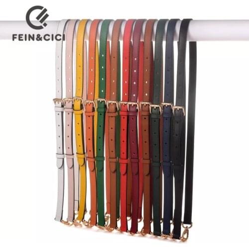 Bag strap 100% genuine leather handbag straps adjustable thin shouder bag belts really cow leather accessory bags parts 2020 new