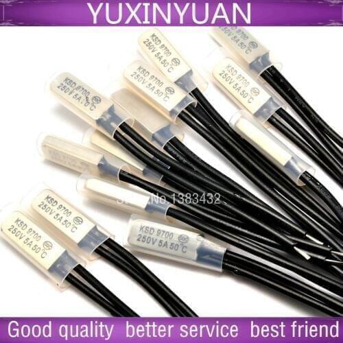 Temperature control switch KSD9700 50 degrees normally closed thermal protector/temperature controller 5 a/250 v 10pcs/lot
