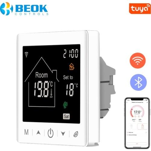 Beok Smart Thermostat Wifi Gas Boiler Tuya Temperature Regulator Heating Controller Works With Google Home,Alexa,Bluetooth