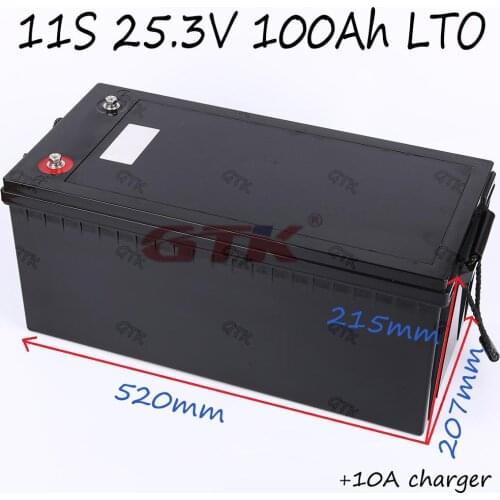 Waterproof 25.3V 100AH Lithium Titanate Battery Electric Bicycle 24V LTO Solar Golf Car Forklift fork EV RV+ 30.8v 10A Charger