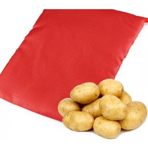 1PC NEW Red Washable Cooker Bag Baked Potato Microwave Cooking Potato Quick Fast (cooks 4 potatoes at once)