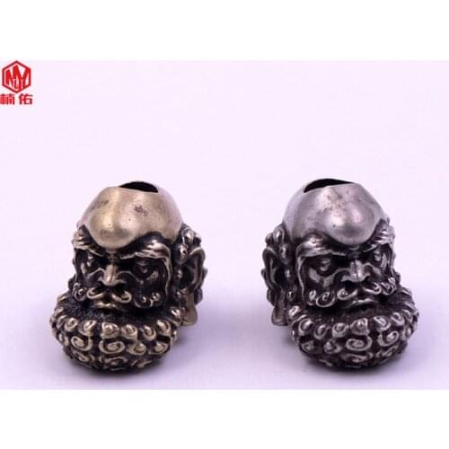 1PC Retro Brass Bearded Dharma Paracord Knife Beads EDC Multi-Tool Pendant Keychain Accessories