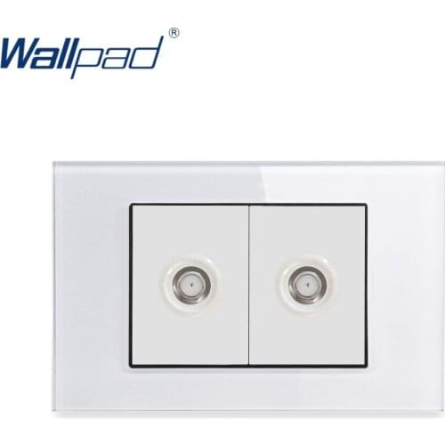 2 SAT Satellite Socket Wallpad Luxury Tempered Glass Panel Electric Wall Socket Weak Electricity Outlets For Home