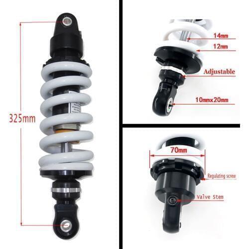 1000LBS adjustable damping 325mm rear shocks absorber/suspension for 140/150/160cc Dirt Pit Bikes