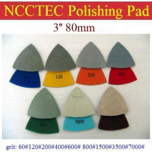 Triangle shape Diamond resin or or Electroplated Diamond resin polishing pad | grit: 60#120#200#400#600# 800#1500#3500#7000