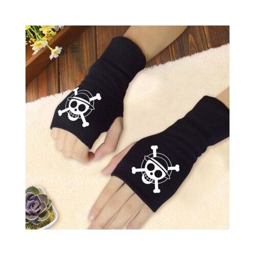 Anime ONE PIECE Monkey D. Luffy cosplay Black Gloves Wrist Cuffs Men Women Gothic Gloves Arm Armor Accessories costume gloves