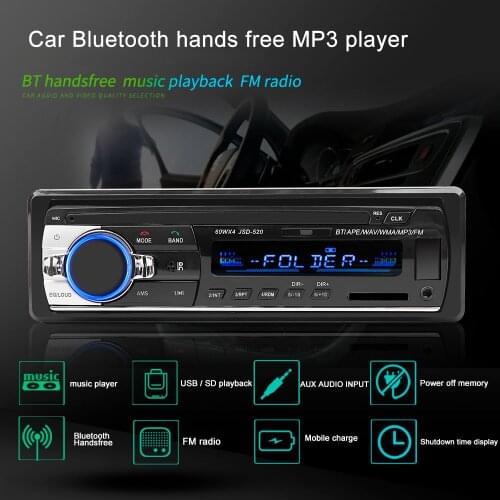 Bluetooth Autoradio Car Stereo Radio FM Aux Input Receiver SD USB JSD-520 12V In-dash 1 Din Car MP3 Multimedia Player