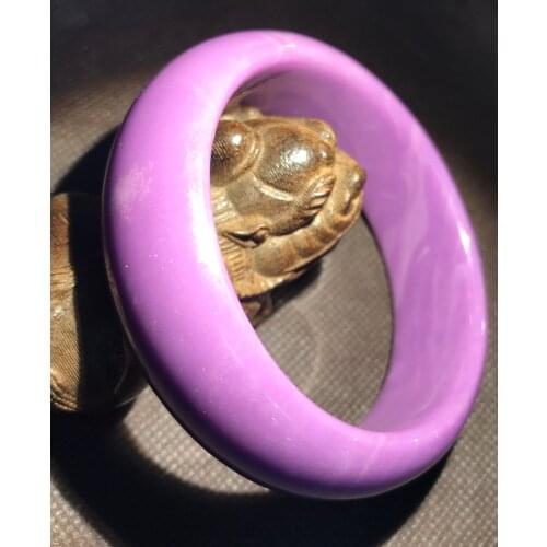Royal&beauty Purple Mica bangle Bracelet Carving