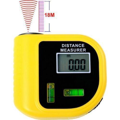 18M Rangefinders Ultrasonic Digital Tape Measure Laser Range Finder Distance Meter & Laser Pointer Rangefinder Level Tool D1043