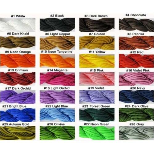 DHL EMS free High Quality dfght34 28 Mixed Color Each Color 2 Piece Knot String Nylon Cord Rope for crystal Bracelet