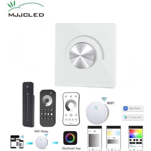 Dimmer LED 220V 230V 110V AC Rotary Dimmer Triac Wireless Dimmable Knob Push Switch with RF 2.4G Remote Dimmer for LED Lamps