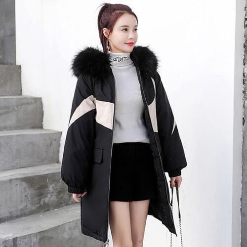 Big Fur Collar Down Cotton Parka Autumn Winter Coat Women Clothes 2020 Korean Vintage Warm Thick Tops Manteau Femme Hiver ZT4670