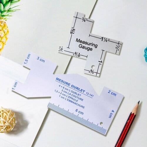 2 sizes Knitting Tool Needle Gauge Inch Sewing Ruler 10*4cm Size Measuring Accessories Metal Ruler Tool Precision Measuring Tool