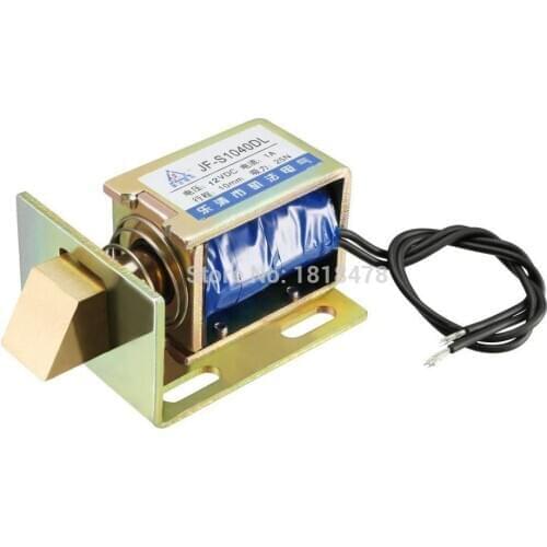 JF-S1040DL DC 6V 12V 24V 1A 24W 25N 10mm Pull Type Linear Motion Solenoid Electromagnet