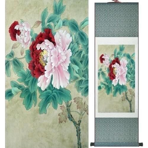 Chinese ink painting Traditional Birds and flower Painting Spring Ink wash painting silk scroll birds and flower painting