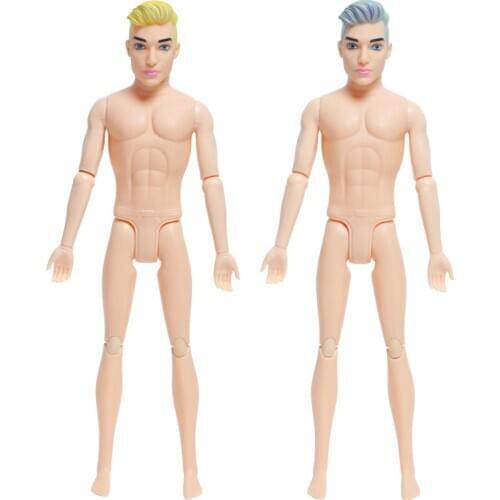 One Set 30cm Moveable Jointed Plastic Doll Male Man Naked Body With Head Prince Accessories for Ken Doll Dollhouse Baby DIY Toy