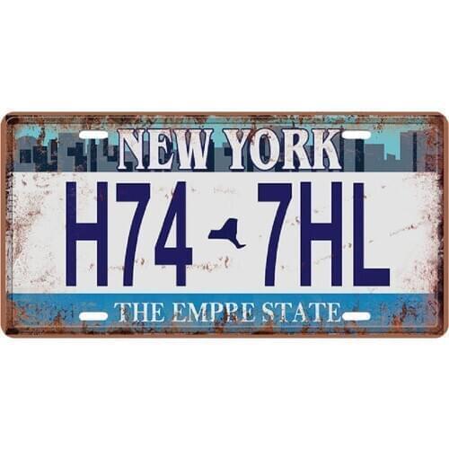 Various Car License Plate Retro Metal Sign Wall Plaque Home Bar Coffee Shop Decor