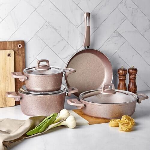 Karaca Biogranit Rose 7 Piece Cookware Set