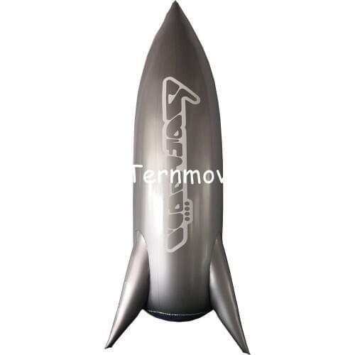 Inflatable silver Rocket Model Toys Children Birthday Party Decoration inflatable pvc Spaceship shape balloon for photo