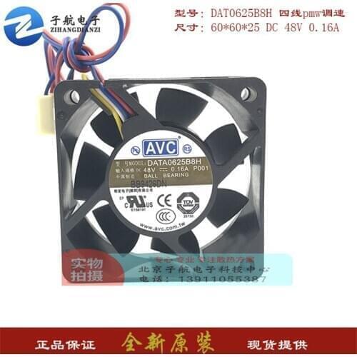 New original DATA0625B8H 6025 48V 0.16A four-wire PWM speed regulating fan inverter server double ball cooling fan