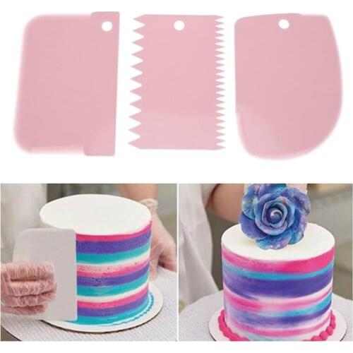 3 Pcs/Set Confectionery Spatula Plastic Pastry Dough Cutter Baking Pastry Tools Dough Scraper Spatula for Cake Decorating