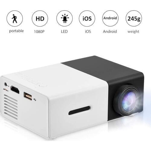 Mini Projector Portable 1080P LED Projector Home Cinema Theater Indoor/Outdoor Movie projectors Support Laptop PC SmartphoneHDMI