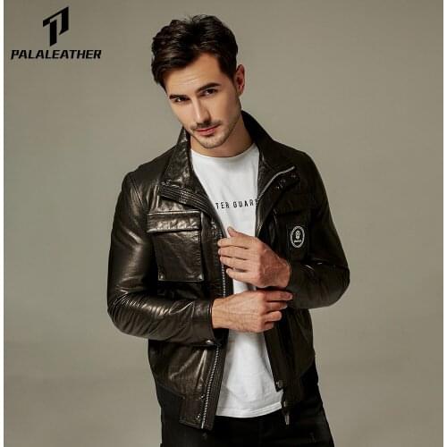 Casual Vegetable Tanned Goatskin Leather Jacket