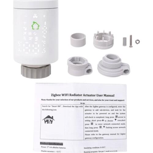 Tuya Wifi ZigBee Radiator Actuator TRV Thermostatic Radiator -Valve Programmable Alexa Voice & APP Remote Control HY368