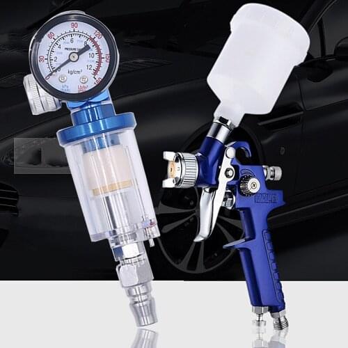 LUCHSHIY Professional HVLP Spay Gun Paint 0.8/1.0mm Nozzle Mini Pneumatic Airbrush Car Painting Spray Gun Regulator Regulator