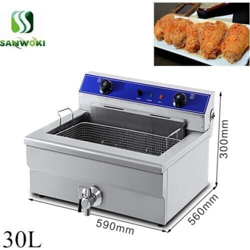 30L potato fryer furnace donut frying machine Commercial Fried Chips Frying Pot Oven fish chicken fryer machine churro fryer