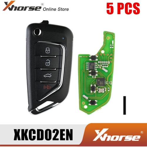 Xhorse XKCD02EN Wire Remote Key With 4 Button 5PCS/Lot