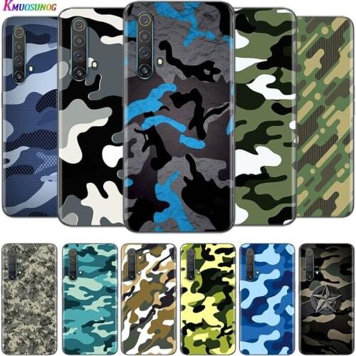 Transparent Cover Camouflage Pattern For OPPO AX7 A1K A93 A92 A73 A72 A53S A52 A32 A31 A9 A11 A7 A5 2020 Phone Case