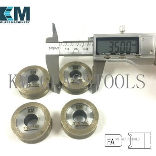 Size:35x12xFA3-24mm(For thickness 3-24mm glass)Peripheral Daimond wheels Flat edge wiht arris,For Hand glass grinding machine