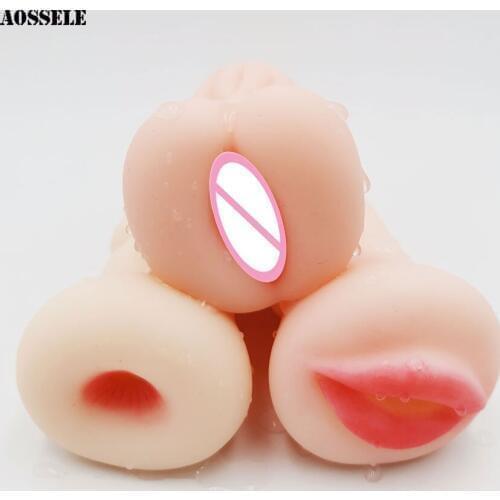 Realistic Vagina Mouth Anal Male Masturbation Toy Silicone Oral Tongue Artificial Ass Pussy Pocket Sex Toys For Men Erotic Toy