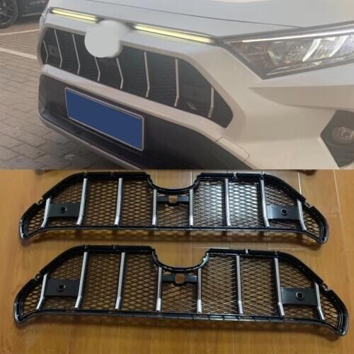 OWN DESIGN GRILLE Fit For RAV4 2019 2020 5th China open refitted Martha Black Knight mesh grille front decoration accessories