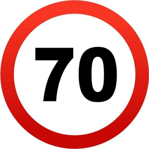 S52002# Various sizes Personality PVC Decal Speed Limit Sign 70 Waterproof Car Sticker on Motorcycle Laptop Decorative