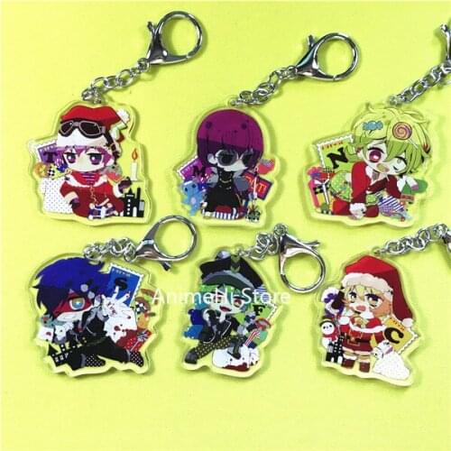 Happy Tree Friends Christmas Keychain HTF Cuddle Nutty Flippy Toothy Petunia Lumpy Sniffle Mole Giggle Keyring Bag Pendant Gift