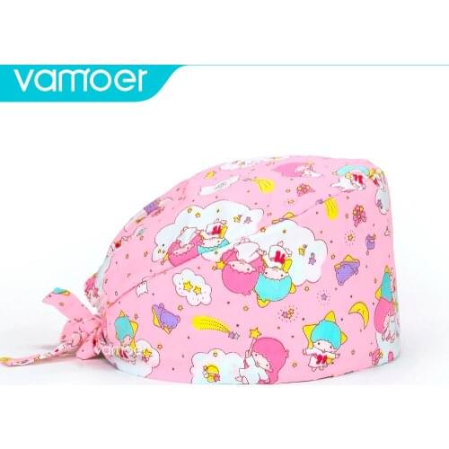 Head cap nurse medical Unisex cotton scrubs caps Tieback Elastic pet grooming hats Floral printing hat working cap beauty caps