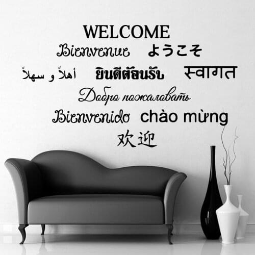 Modern different languages welcome Wall Sticker Removable Decal Bedroom Nursery Decoration Decal Murals naklejki na sciane