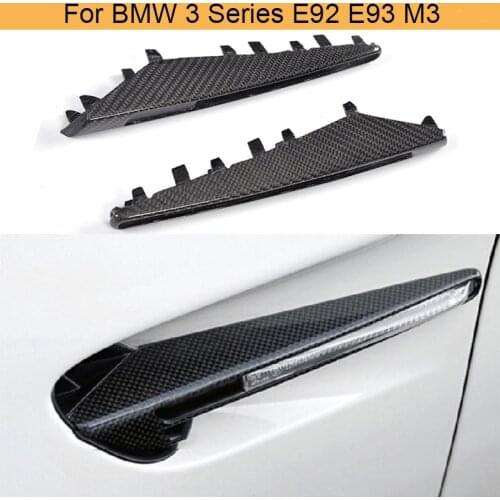 Dry carbon fiber fender turn signal cover trim for BMW 3 Series E92 E93 M3 Coupe 2 Door 2008-2011