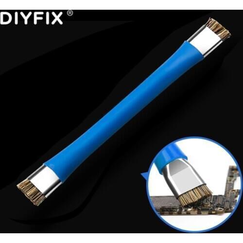DIYFIX 135mm Hard Brush With Double-head For Mobile Phone Motherboard IC PCB Tablet BGA Soldering Dust Removal Cleaning Tool