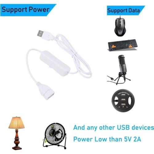 Easy to Operate Safe USB 2.0 Extension Cable with Switch Compatible with Table /Fans/Lamps / Led Lights